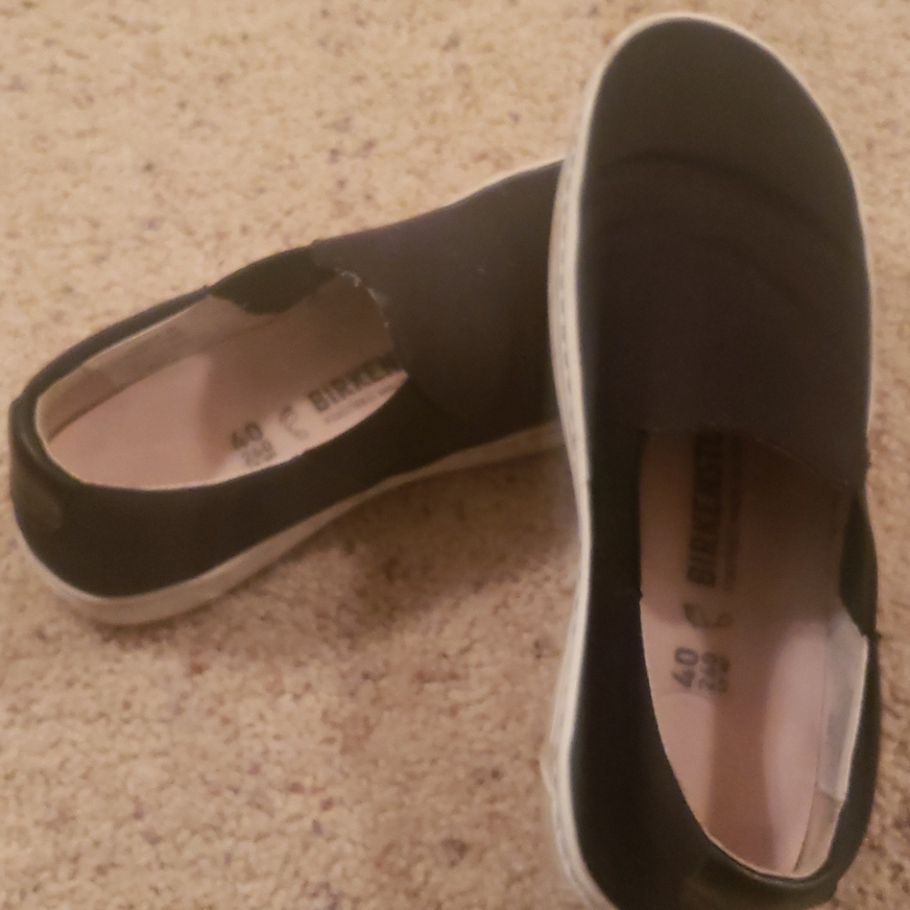 Birkenstock Black Canvas Slip-ons